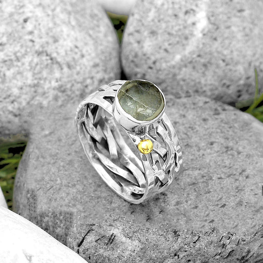 Natural Aquamarine Rough - Brazil Ring size-8.5 R-1476 SDR204018