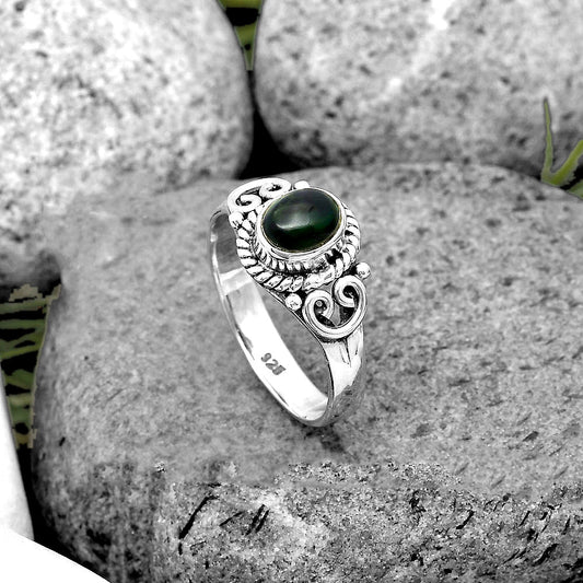 Natural Black Ethiopian Opal Ring size-6 R-1283 SDR204089