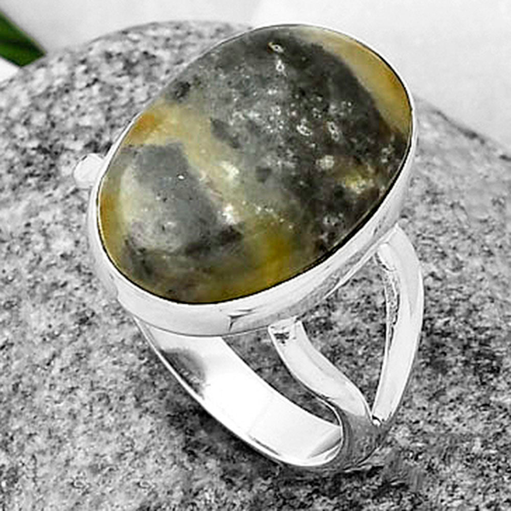 Natural Australian Prehnite Ring size-9.5 R-1002 SDR204492