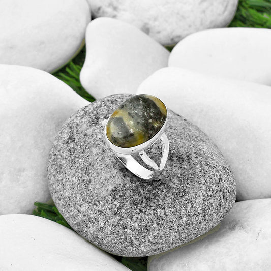 Natural Australian Prehnite Ring size-9.5 R-1002 SDR204492