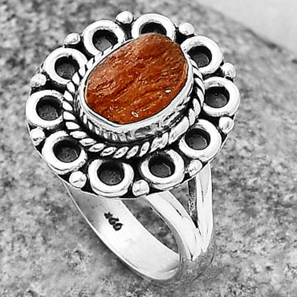 Natural Sunstone Rough Ring size-8 R-1256 SDR204506