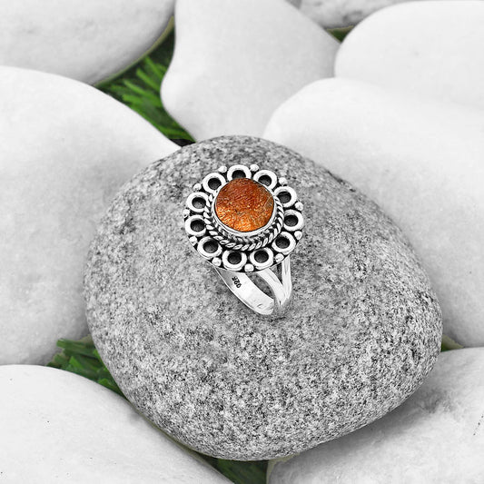 Natural Sunstone Rough Ring size-8.5 R-1256 SDR204507