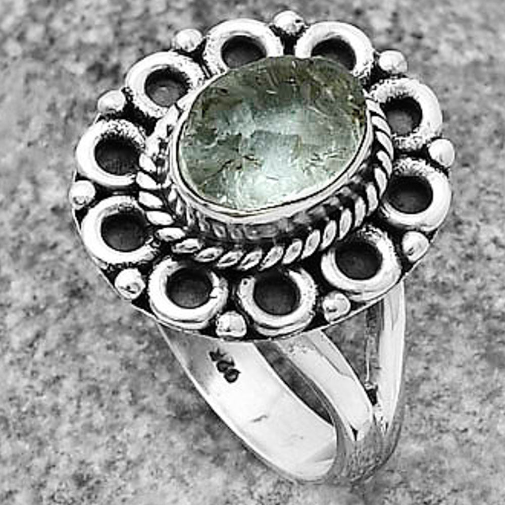 Natural Aquamarine Rough - Brazil Ring size-7.5 R-1256 SDR204509