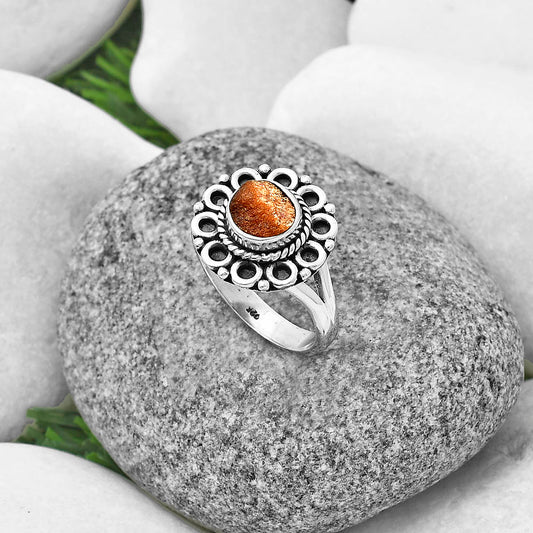 Natural Sunstone Rough Ring size-8.5 R-1256 SDR204512
