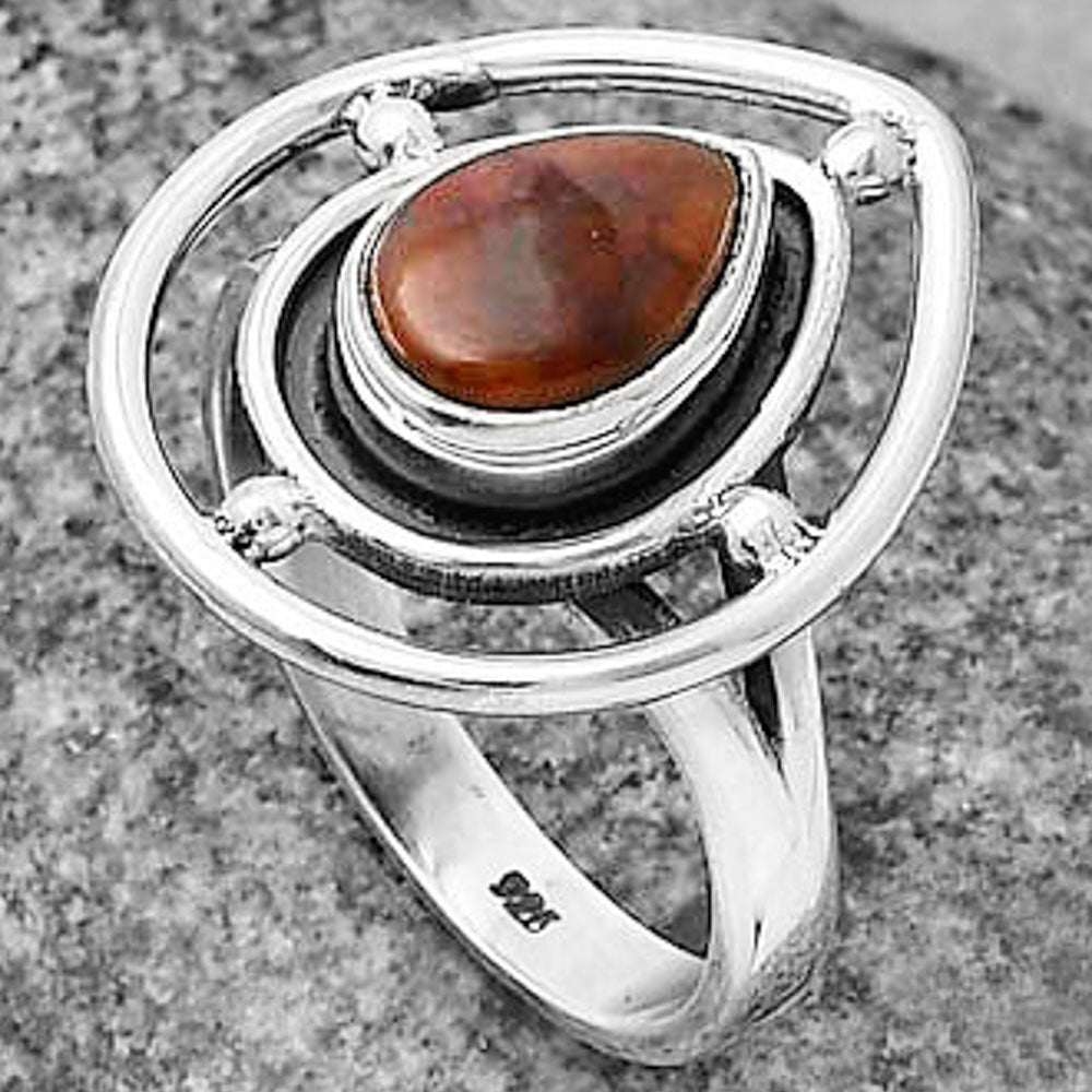 Natural Red Moss Agate Ring size-7.5 R-1446 SDR204914