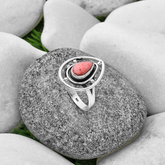 Natural Pink Tulip Quartz Ring size-8.5 R-1446 SDR204915