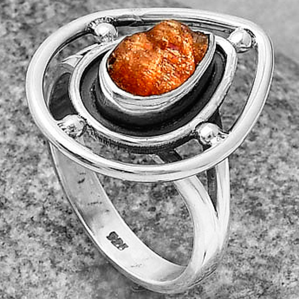 Natural Sunstone Rough Ring size-7.5 R-1446 SDR204918