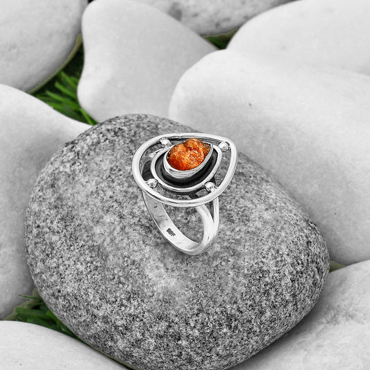 Natural Sunstone Rough Ring size-7.5 R-1446 SDR204918