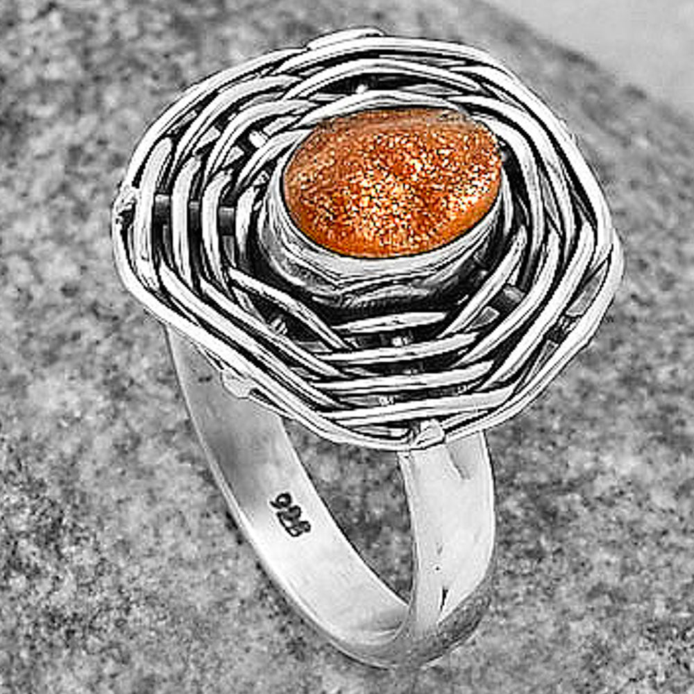 Natural Sunstone Rough Ring size-7.5 R-1445 SDR204977
