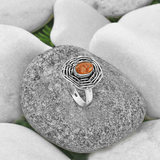 Natural Sunstone Rough Ring size-7.5 R-1445 SDR204977