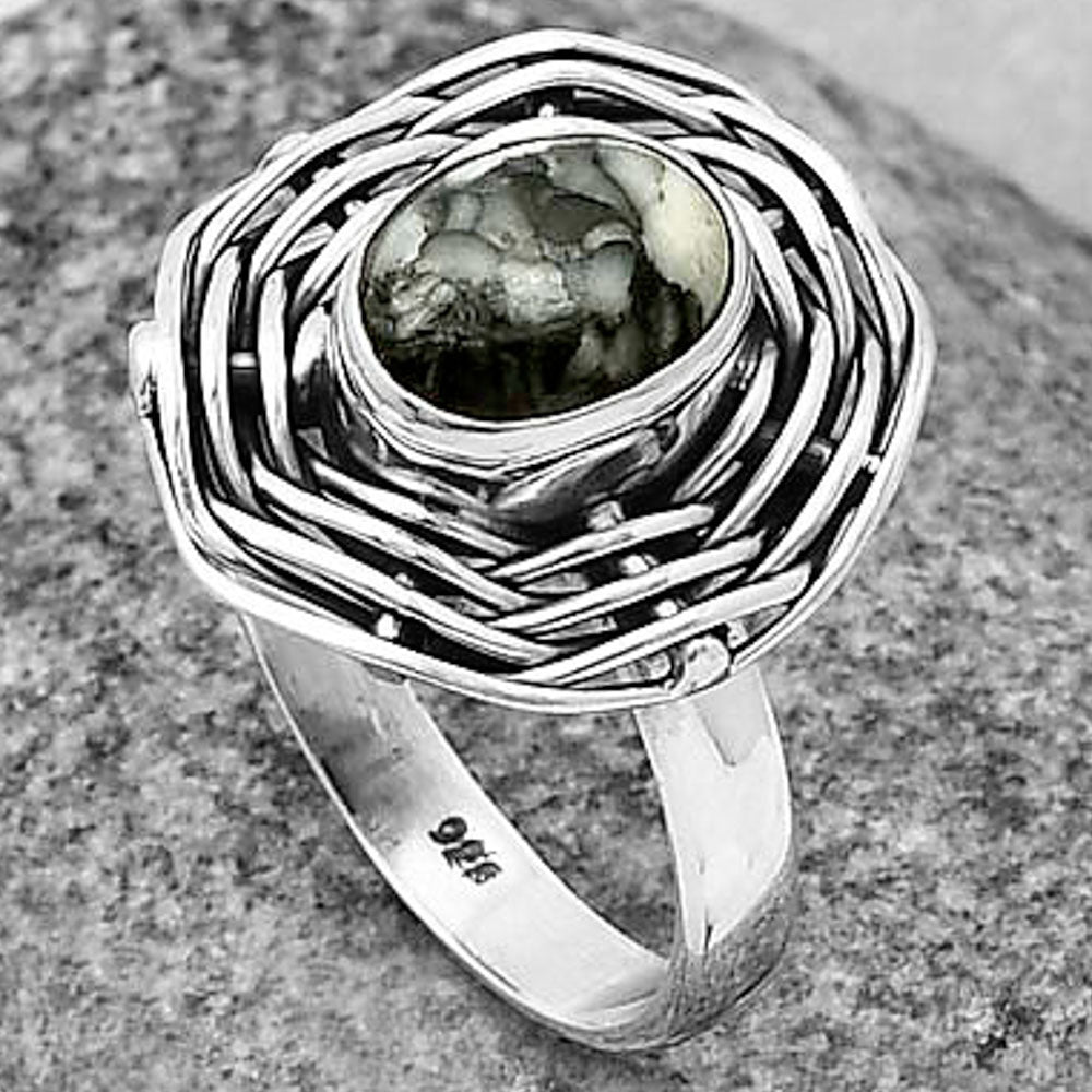 Natural Pinolith Stone Ring size-6.5 R-1445 SDR204995