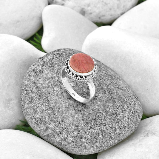 Natural Pink Tulip Quartz Ring size-7.5 R-1096 SDR205927