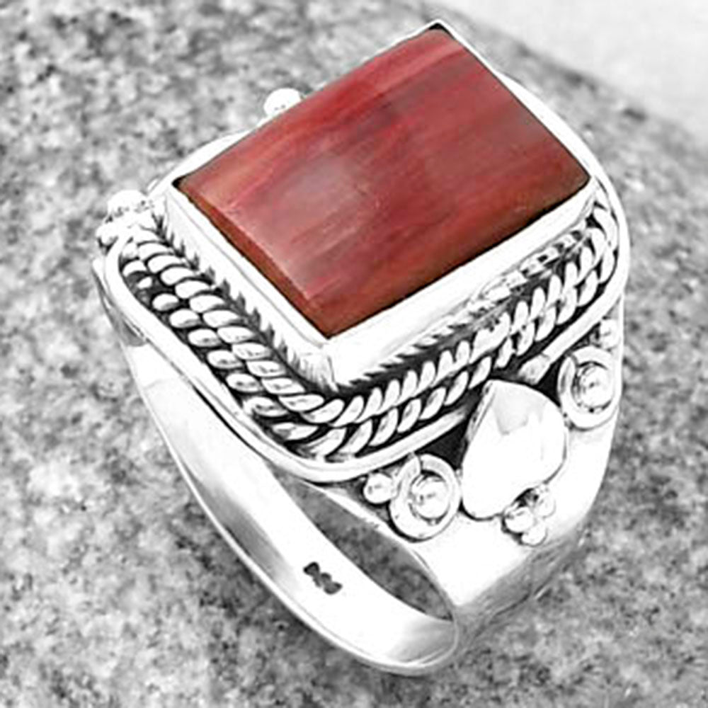 Natural Pink Tulip Quartz Ring size-8 R-1291 SDR206030