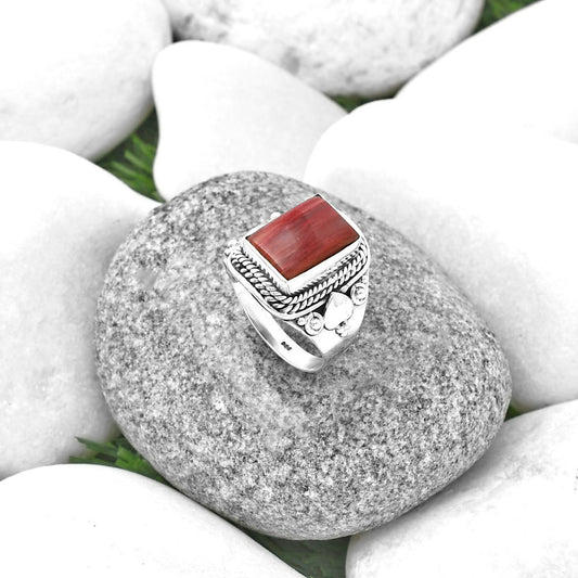 Natural Pink Tulip Quartz Ring size-8 R-1291 SDR206030