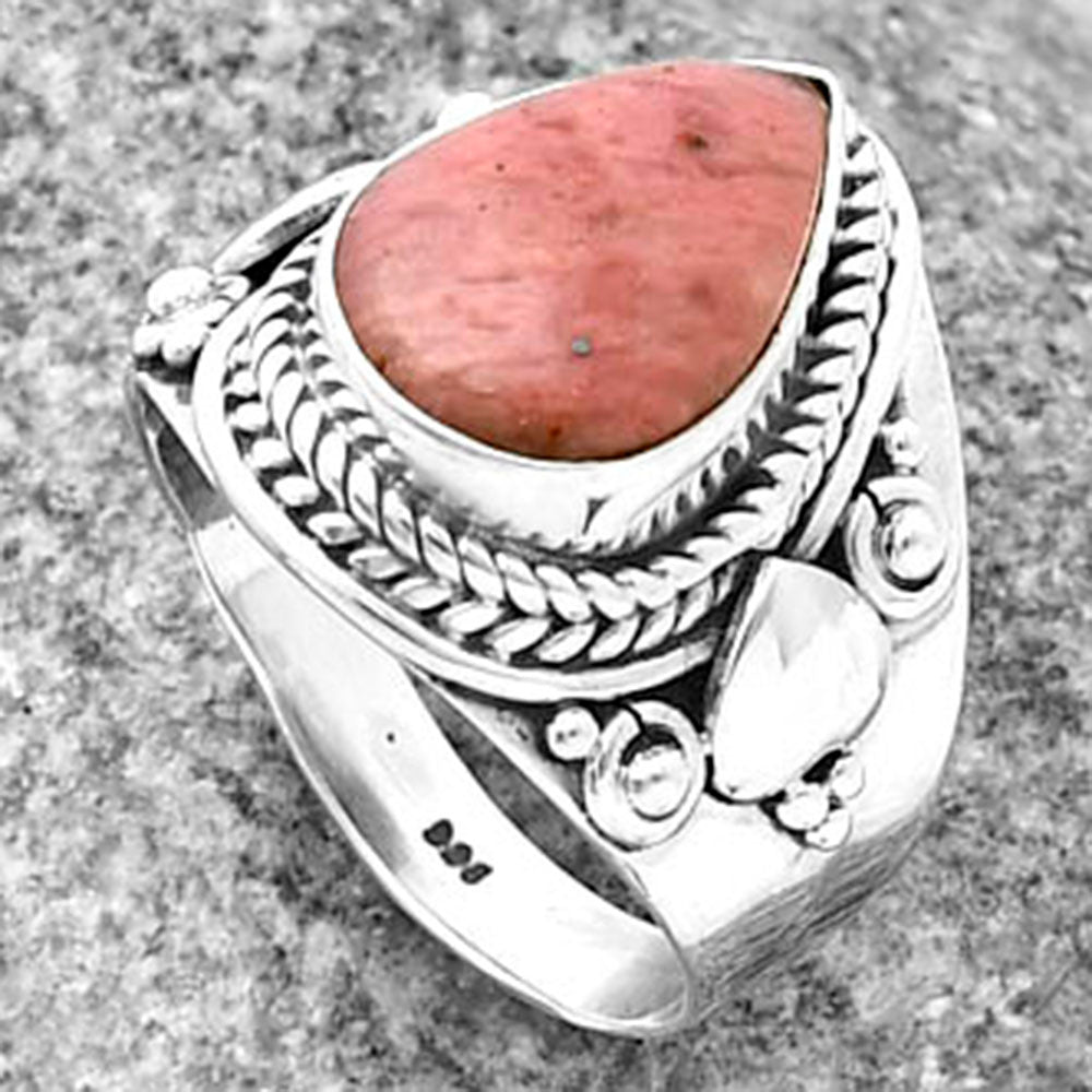 Natural Pink Tulip Quartz Ring size-6 R-1291 SDR206031