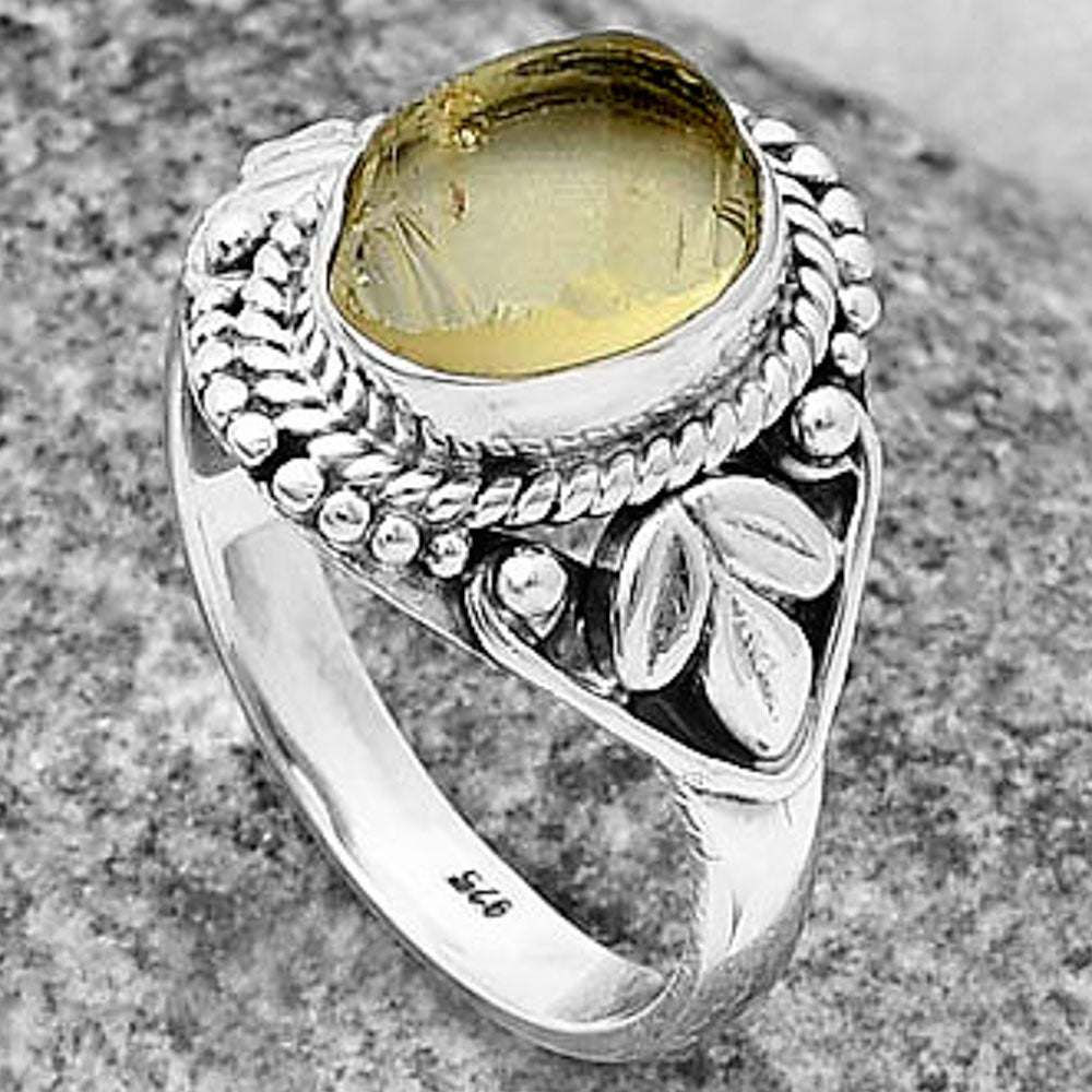 Natural Yellow Scapolite Rough Ring size-7 R-1300 SDR206083