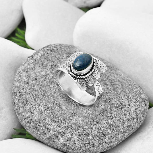 Adjustable - Natural Blue Quartz Ring size-9 R-1381 SDR206186