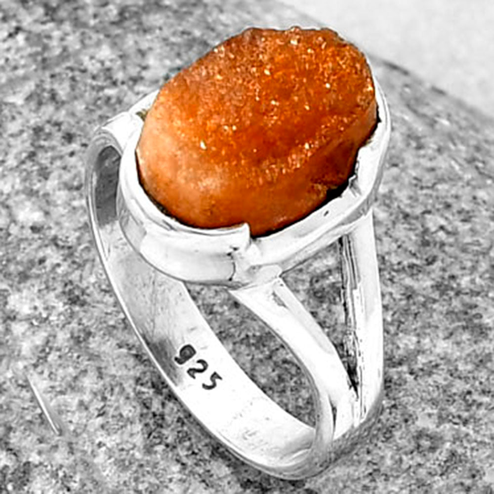 Natural Sunstone Rough Ring size-7.5 R-1438 SDR206368