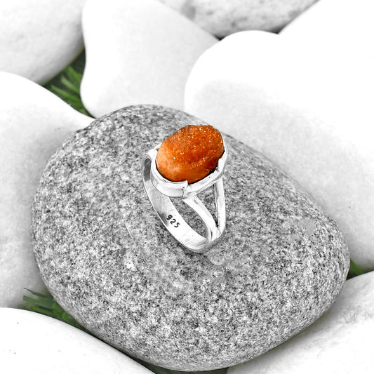 Natural Sunstone Rough Ring size-7.5 R-1438 SDR206368