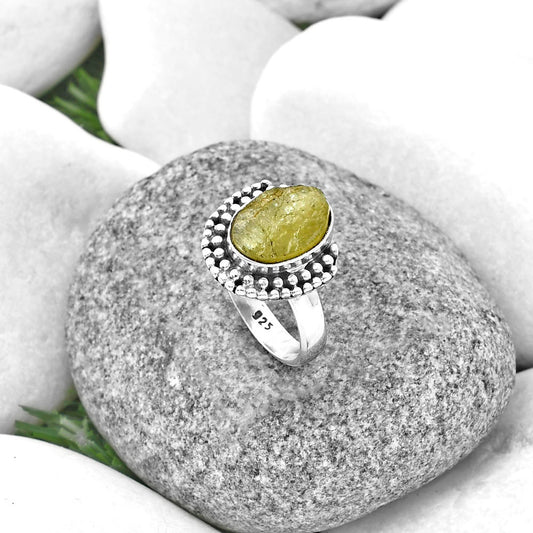 Natural Green Kyanite Rough India Ring size-7.5 R-1150 SDR206427