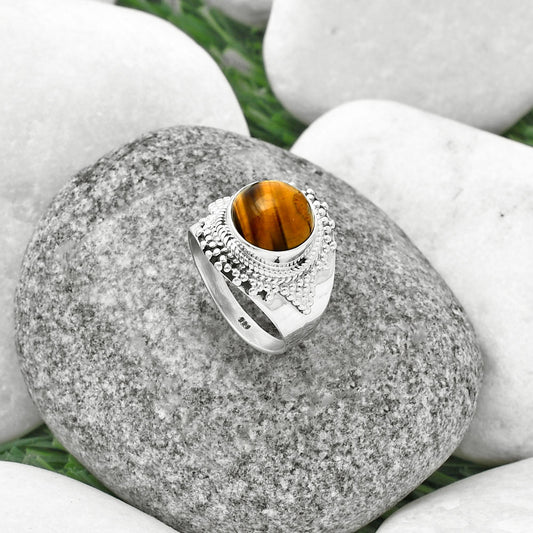 Natural Tiger Eye - Africa Ring size-7 R-1278 SDR207468