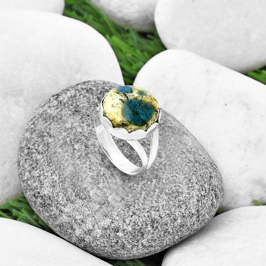 Natural K2 Blue Azurite In Quartz Ring size-9.5 R-1338 SDR207639