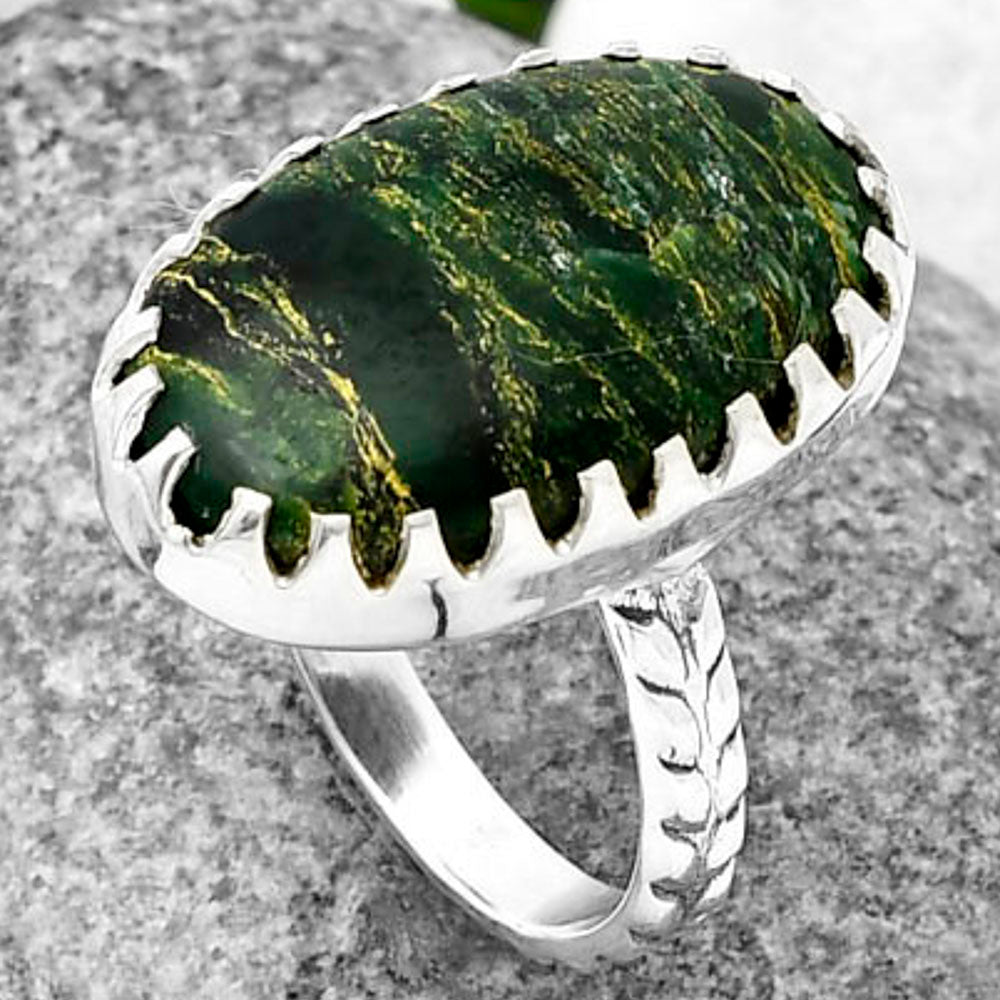 Natural Green Fuchsite Ring size-8 R-1210 SDR207718