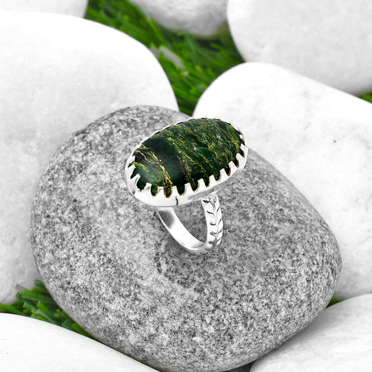 Natural Green Fuchsite Ring size-8 R-1210 SDR207718