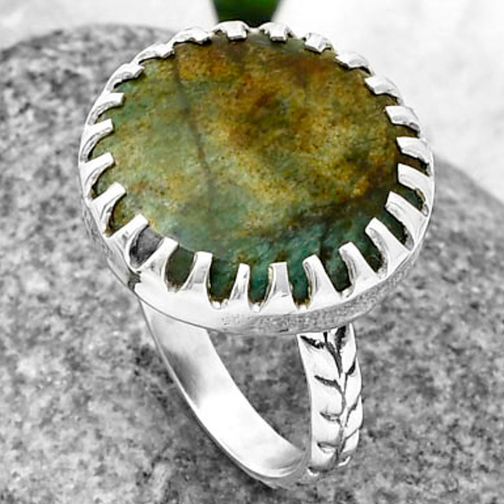 Natural Larsonite Jasper Ring size-8.5 R-1210 SDR207733