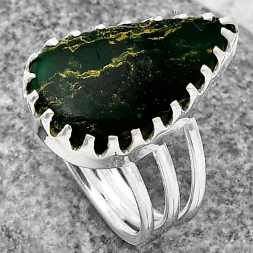 Natural Green Fuchsite Ring size-7.5 R-1210 SDR207901