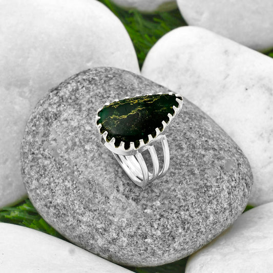 Natural Green Fuchsite Ring size-7.5 R-1210 SDR207901
