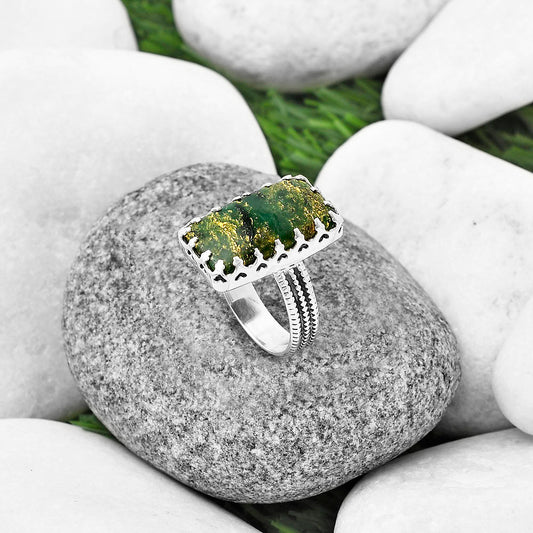 Natural Green Fuchsite Ring size-8 R-1075 SDR207958