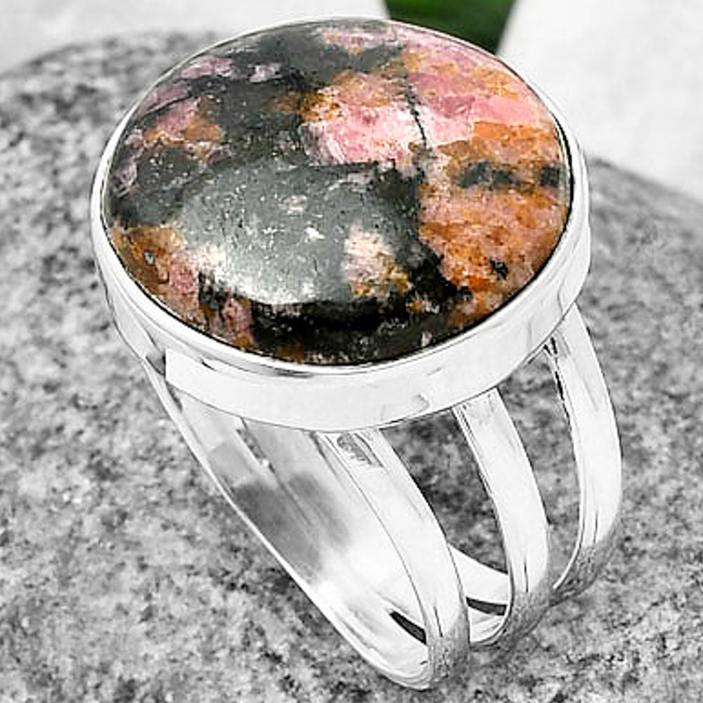 Natural Rhodonite Ring size-8 R-1003 SDR208064