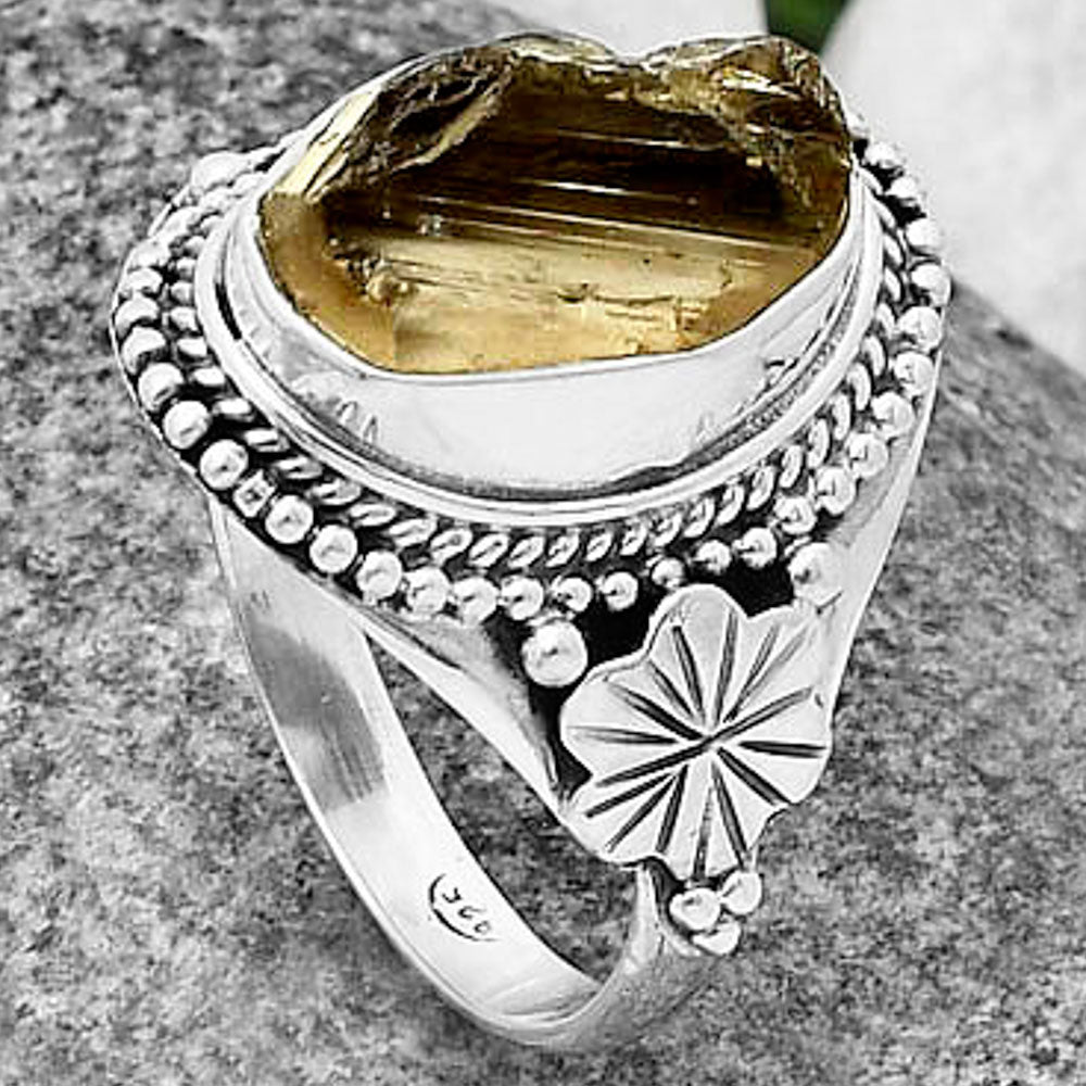 Natural Rare Kornerupine Rough Ring size-8.5 R-1424 SDR208759