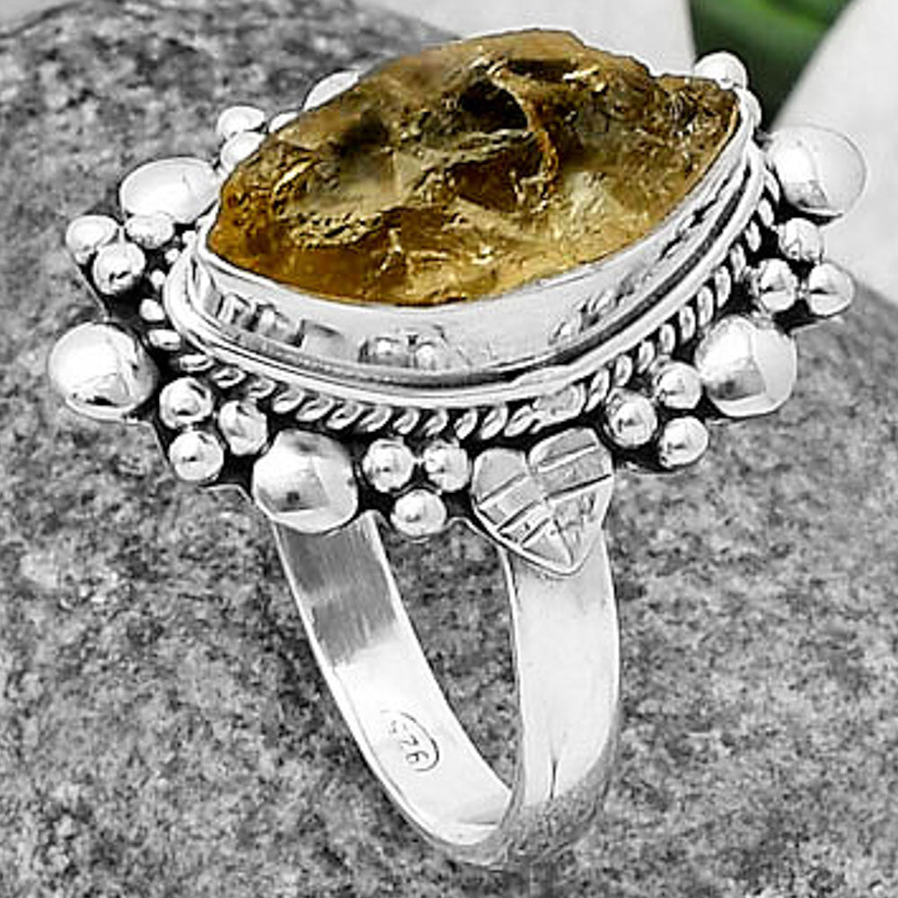 Natural Yellow Scapolite Rough Ring size-8.5 R-1399 SDR208871