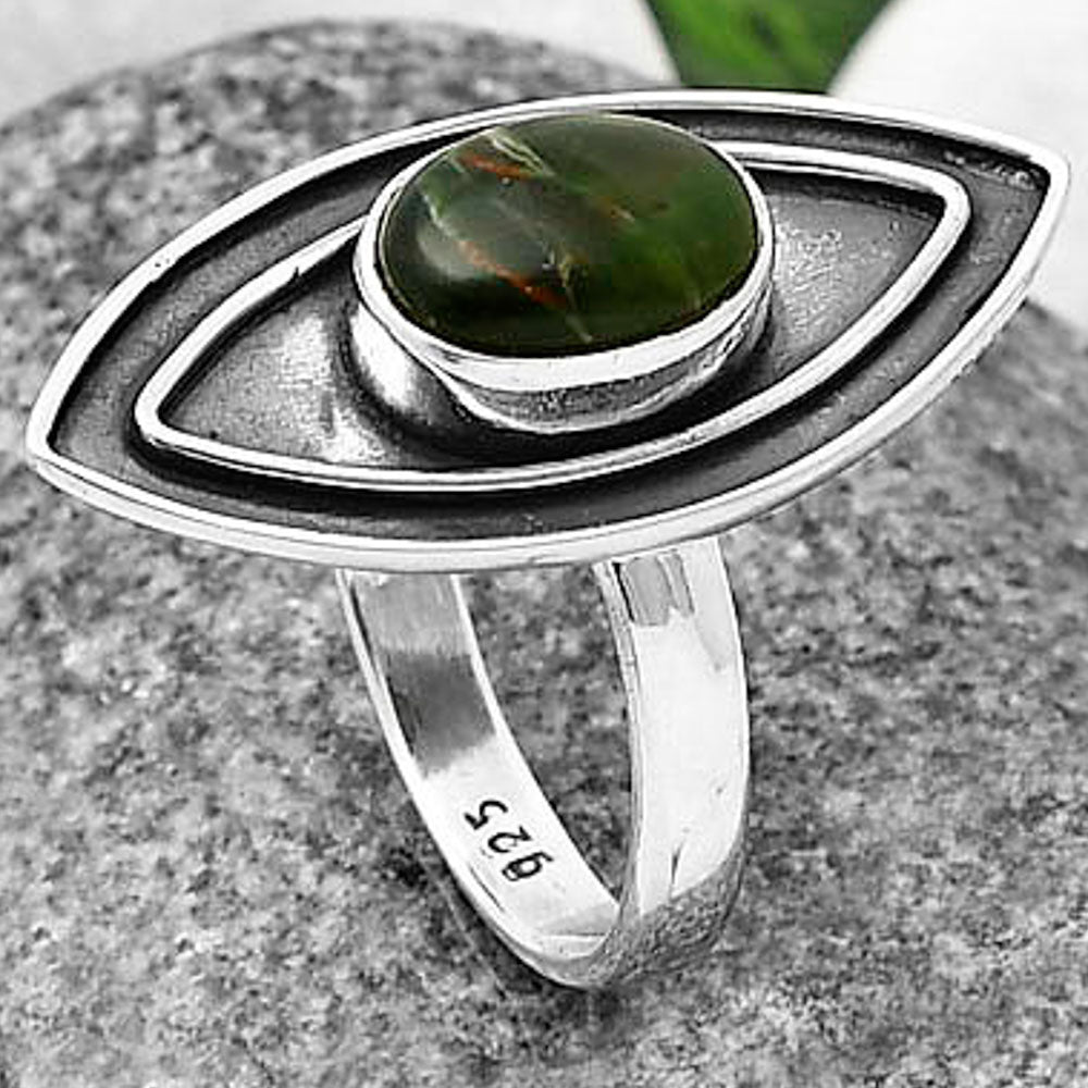 Natural Chrome Chalcedony Ring size-7.5 R-1391 SDR209914