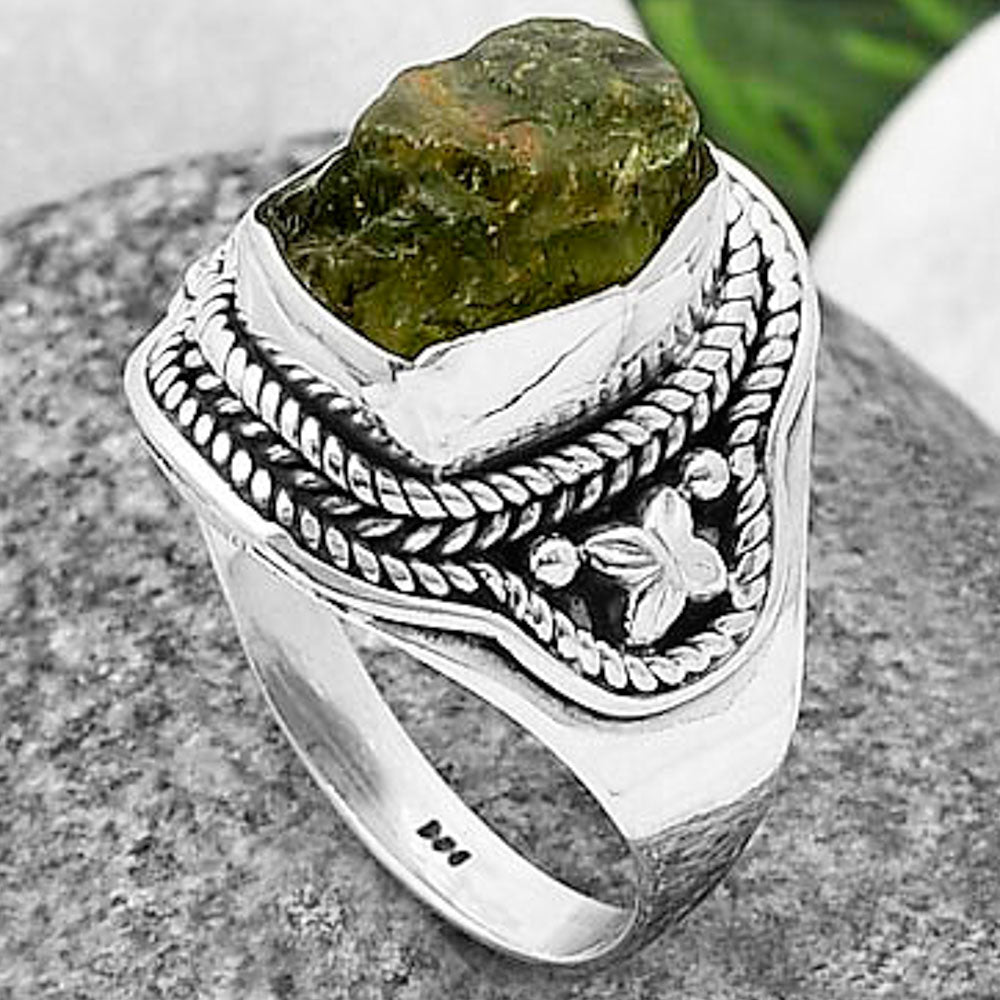 Natural Rare Kornerupine Rough Ring size-9 R-1312 SDR209956