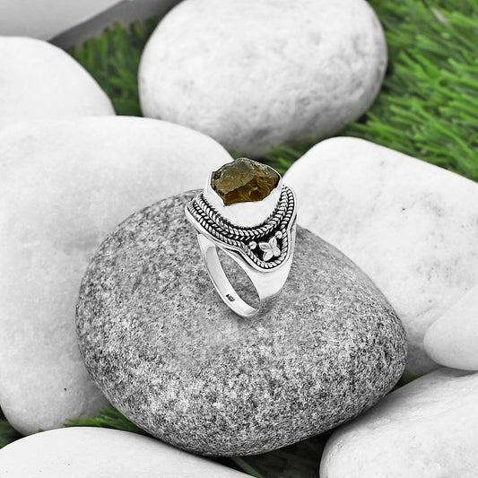 Natural Rare Kornerupine Rough Ring size-9 R-1312 SDR209967