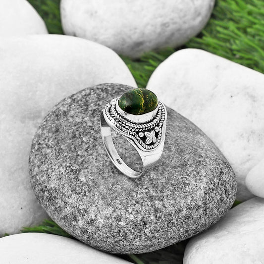 Natural Green Fuchsite Ring size-8 R-1312 SDR209968