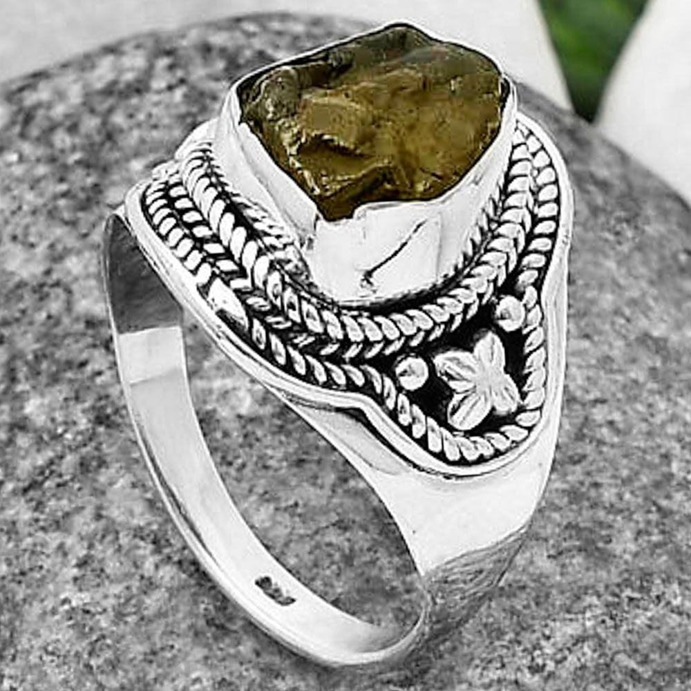 Natural Rare Kornerupine Rough Ring size-8 R-1312 SDR209970