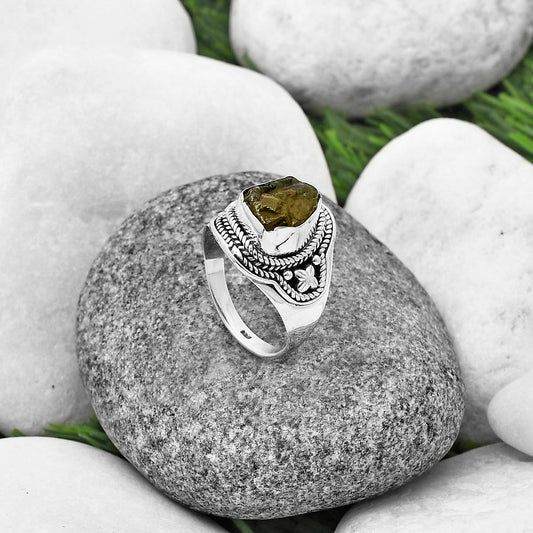 Natural Rare Kornerupine Rough Ring size-8 R-1312 SDR209970