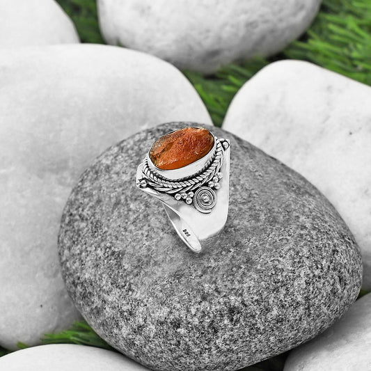 Natural Sunstone Rough Ring size-7 R-1398 SDR209979