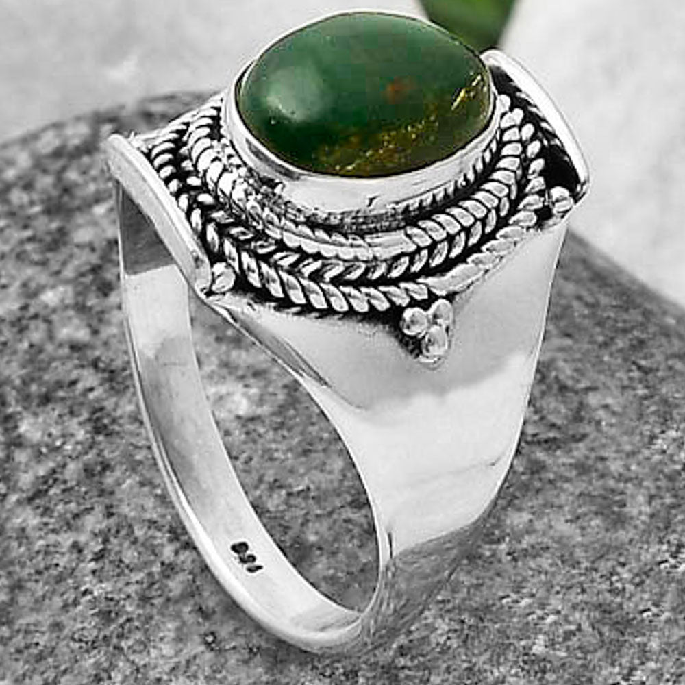 Natural Green Fuchsite Ring size-9 R-1397 SDR210013