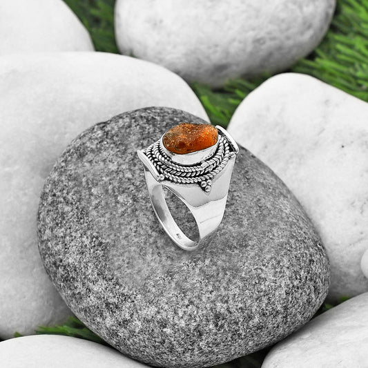 Natural Sunstone Rough Ring size-9 R-1397 SDR210028