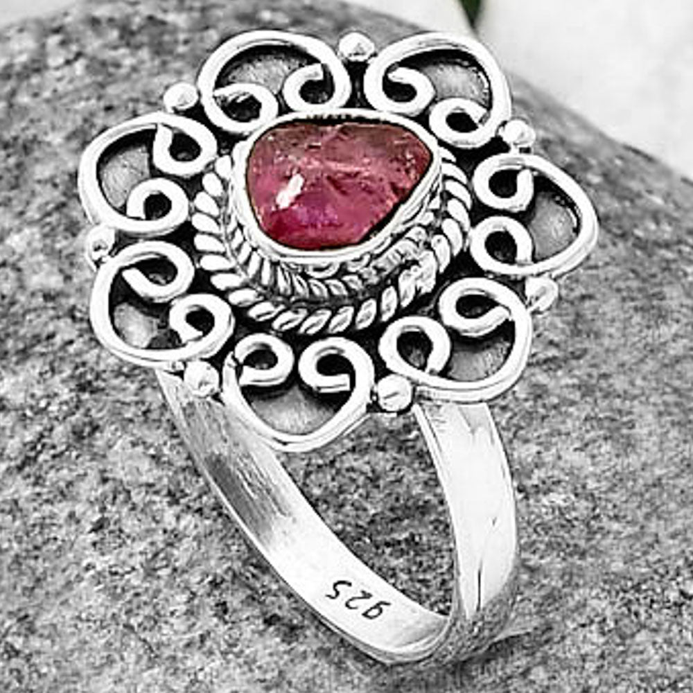 Natural Pink Tourmaline Rough Ring size-9.5 R-1337 SDR210137