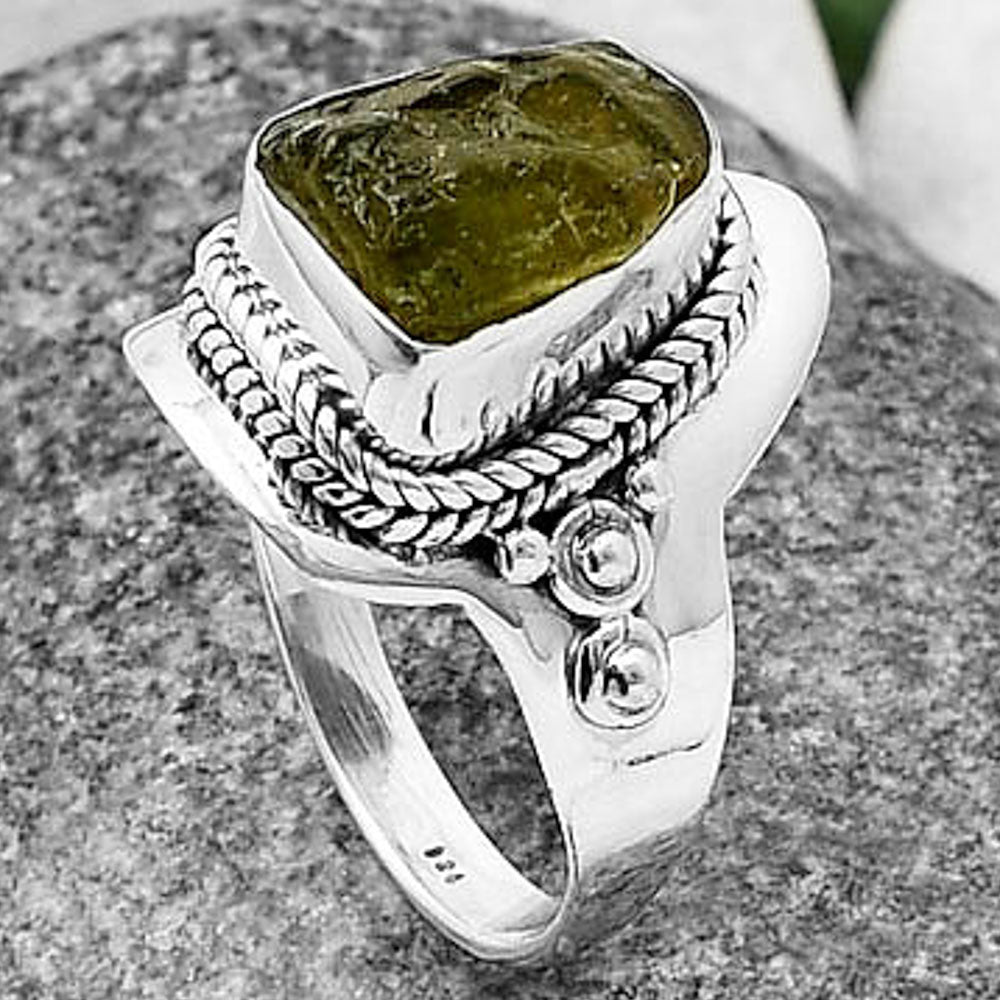 Natural Rare Kornerupine Rough Ring size-8 R-1420 SDR210233