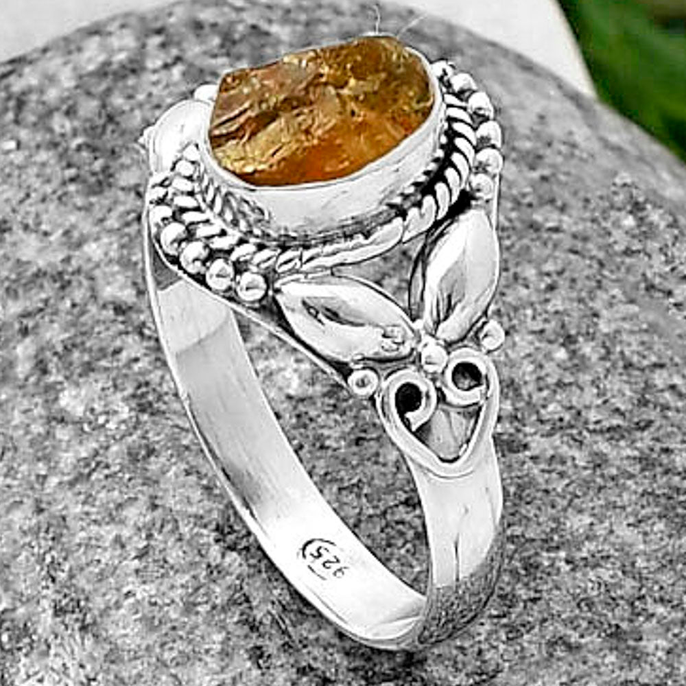 Natural Rare Kornerupine Rough Ring size-8 R-1286 SDR210874