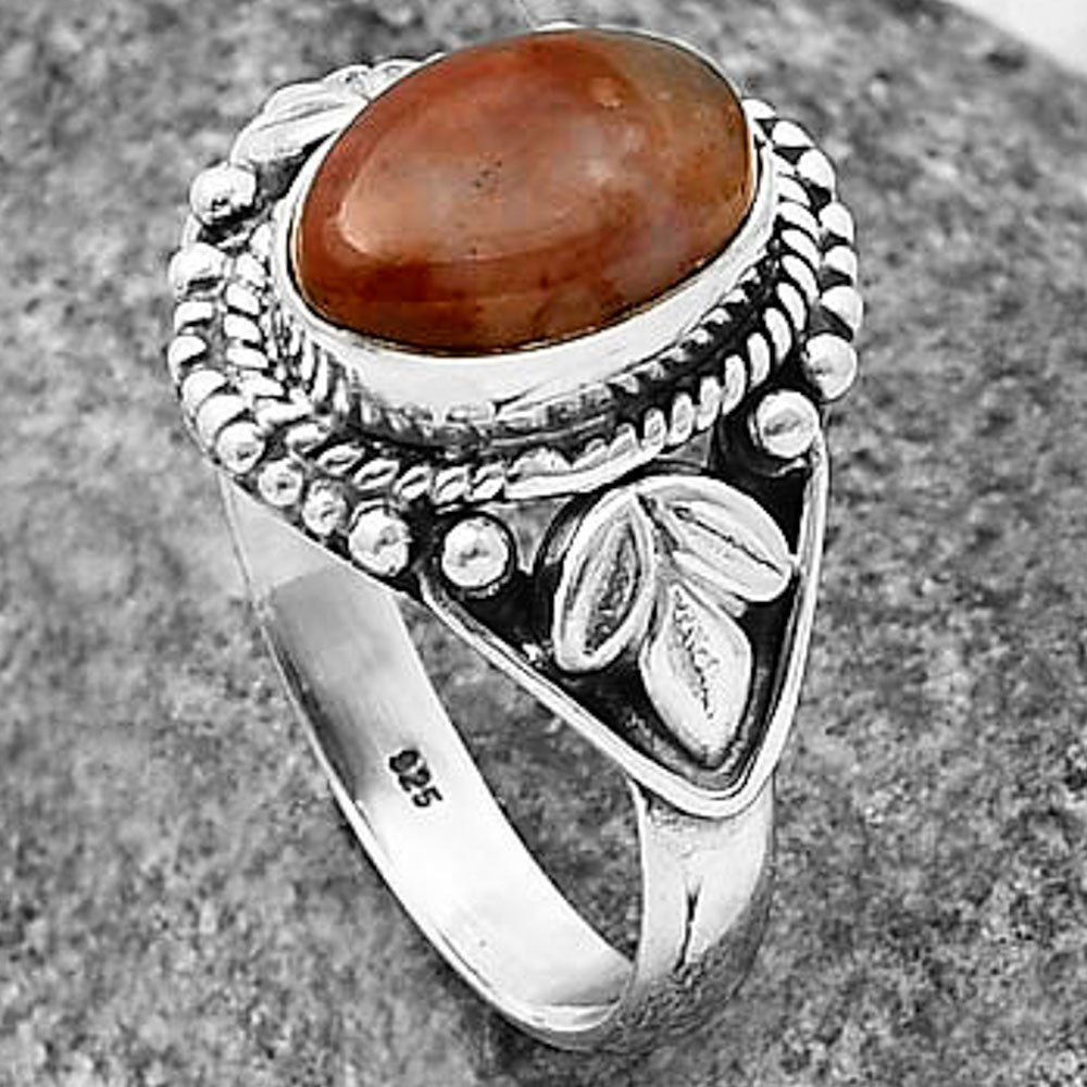Natural Red Moss Agate Ring size-8.5 R-1300 SDR211280