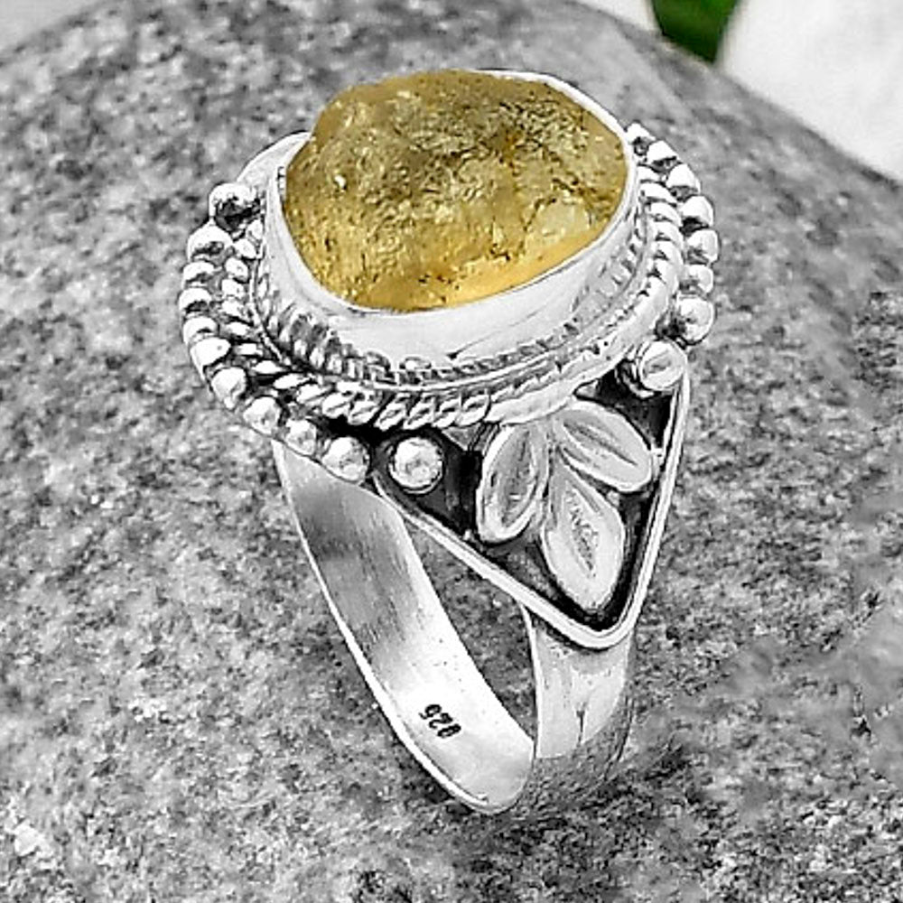 Natural Yellow Scapolite Rough Ring size-7.5 R-1300 SDR211295