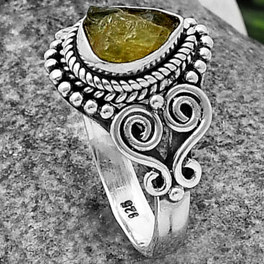 Natural Rare Kornerupine Rough Ring size-7.5 R-1301 SDR212151